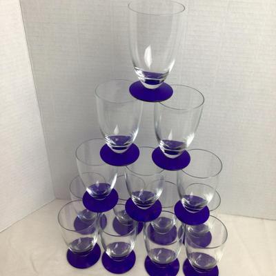 1358 Cobalt Footed Juice Glass Lot