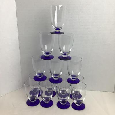 1358 Cobalt Footed Juice Glass Lot