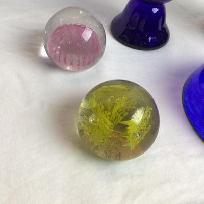 1278 Artisan Helena Gibson Blue Glass Lot