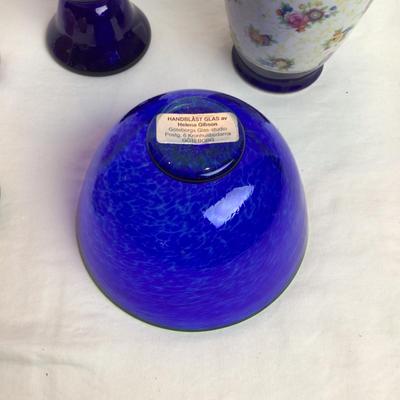 1278 Artisan Helena Gibson Blue Glass Lot
