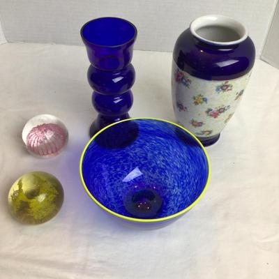 1278 Artisan Helena Gibson Blue Glass Lot