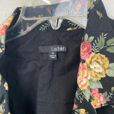 #632 Floral Dress Jacket Size 10 and Striped Shirt