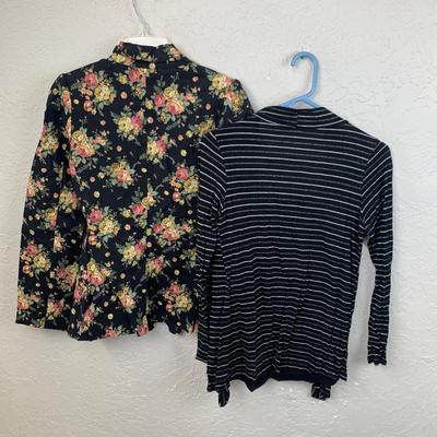 #632 Floral Dress Jacket Size 10 and Striped Shirt