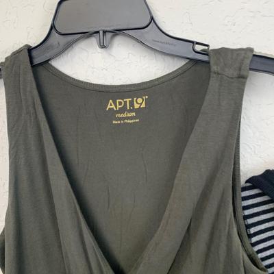 #637 Apt 9 Medium Dress and Striped Shirt