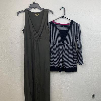 #637 Apt 9 Medium Dress and Striped Shirt