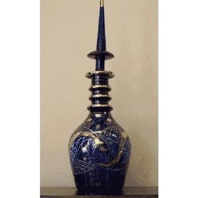 This luxury Glass vase is hand made from glass, then hand painted with Gold decorative design. Approximately 20â€³ height and 8â€³ in...