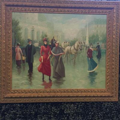 Spanish Sevilla Painting, This Spanish traditional oil painting is a one of the kind hand painting on canvas, Paper, Wood or Copper. The...