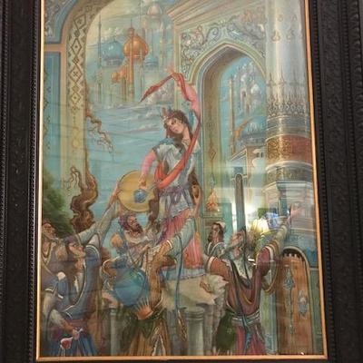 Exceptional Persian Miniature Painting 100% Handmade. This painting is made in the city of Isfahan over 60 years ago. Artist (signed by...