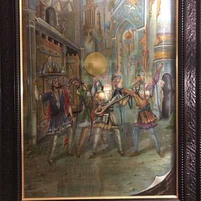 Exceptional Persian Miniature Painting 100% Handmade. This painting is made in the city of Isfahan over 60 years ago. Artist (signed by...