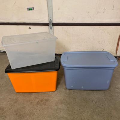 #646 Three Plastic Storage Totes