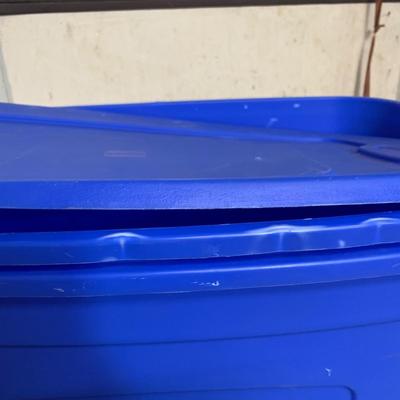 #653 Two 30 Gallon Storage Totes With *One Lid*