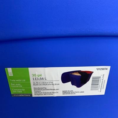 #653 Two 30 Gallon Storage Totes With *One Lid*
