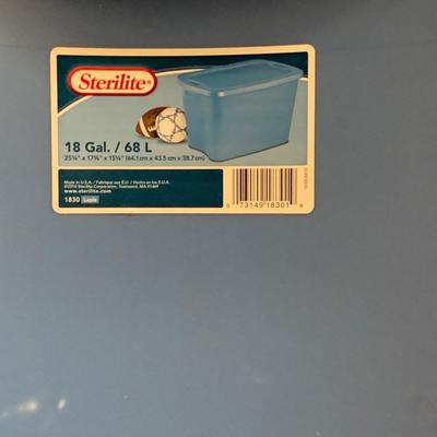 #654 Two Sterilite 18Gallon Storage Bins