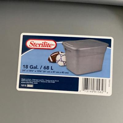 #654 Two Sterilite 18Gallon Storage Bins