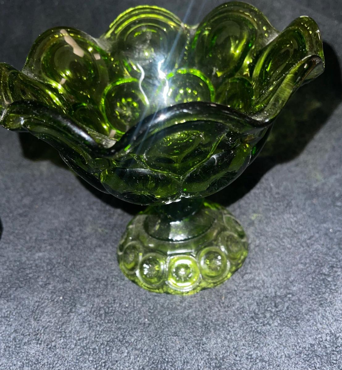 Vintage green candy dishes!