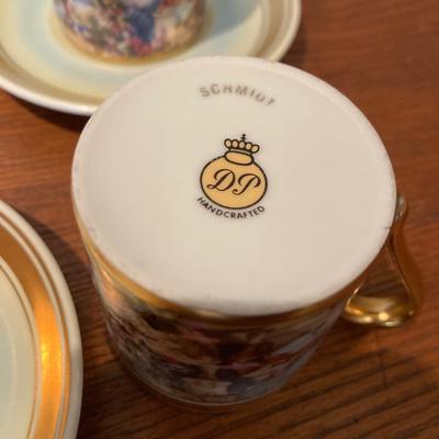 Vintage Schmidt demitasse cups with saucers set of six