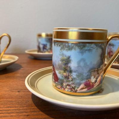 Vintage Schmidt demitasse cups with saucers set of six