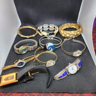 Set of costume bracelets and watches