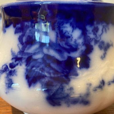 Vintage Ovado flow blue porcelain sugar bowl and bowl