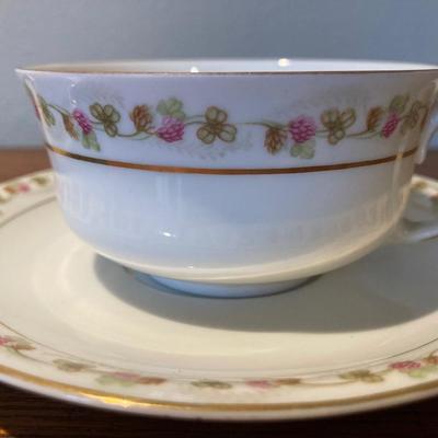 M Z Austria teacup and saucer floral set of two