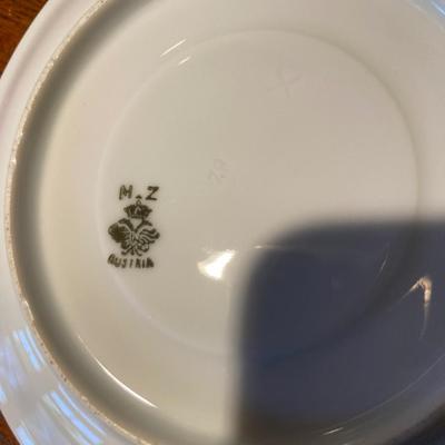 M Z Austria teacup and saucer floral set of two