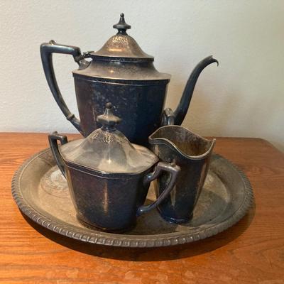 Vintage Art Deco style Andover silver plate tea set