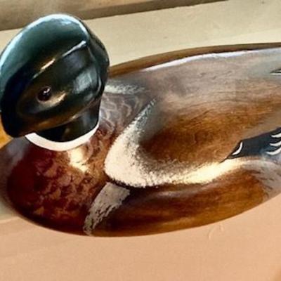Carved Wooden Mallard Drake Duck