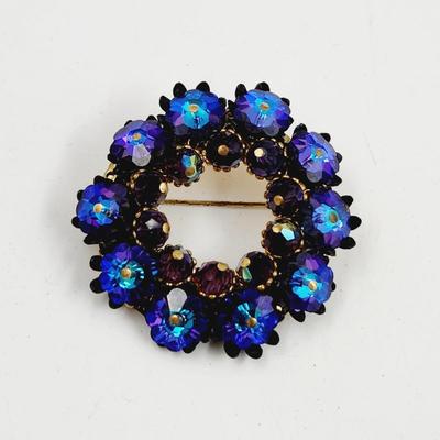 ABSOLUTELY STUNNING BLACK TONED RHINESTONE BROOCH