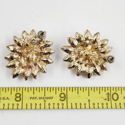 STUNNING CUT GLASS & MOTHER OF PEARL EARRINGS