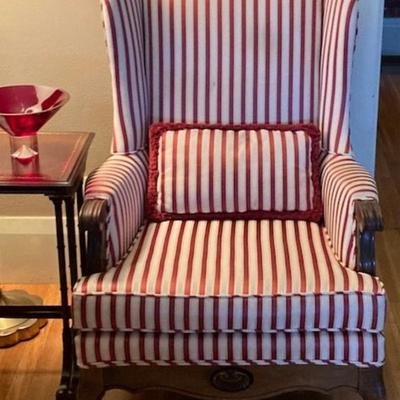 Vintage Red & White Striped Chair