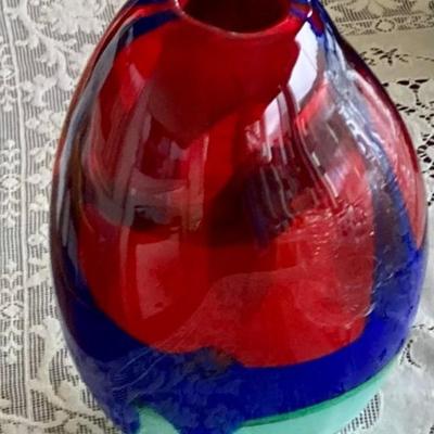 Multi Colored Art Glass Vase Italy