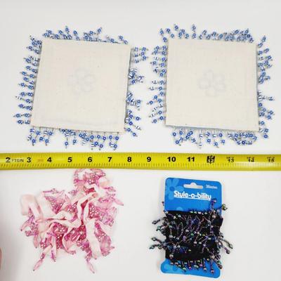 BEADED DOLIES AND EXTRA RIBBON BEADS