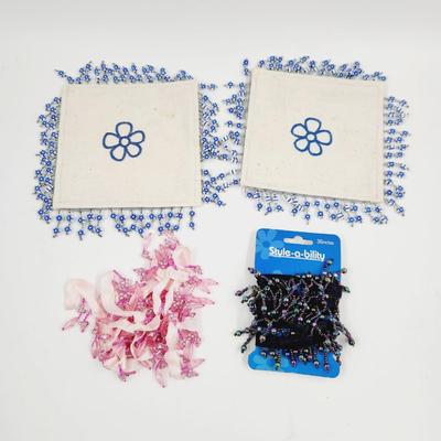 BEADED DOLIES AND EXTRA RIBBON BEADS