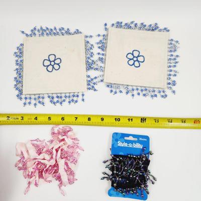 BEADED DOLIES AND EXTRA RIBBON BEADS