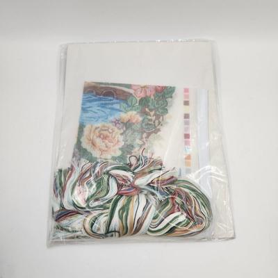 NEW SOMETHINGS SPECIAL - COTTAGE W/ FLORAL WREATH NEEDLEPOINT