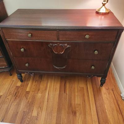 Antique Vintage 2 over 2 Dresser Solid Wood