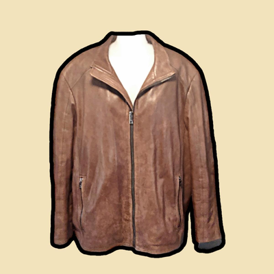 Men's Andrew Marc Brpwn Distressed Leather Coat
