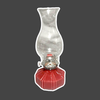 Vintage Lamplight Farm Burgundy Glass Oil Lamp