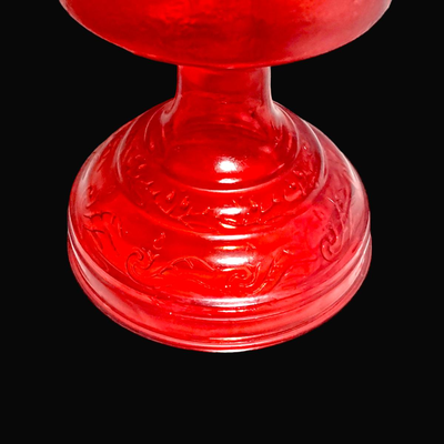 Antique P & A Eagle Red Glass Oil Lamp