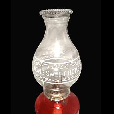 Antique P & A Eagle Red Glass Oil Lamp