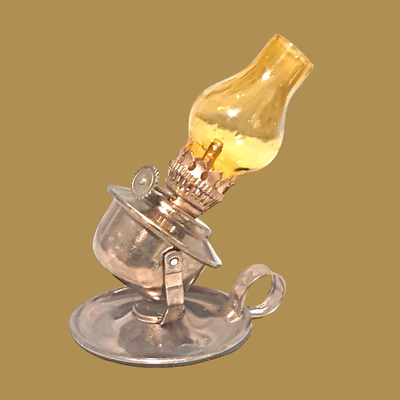 Copper Tone Articulating Finger OIl Lamp