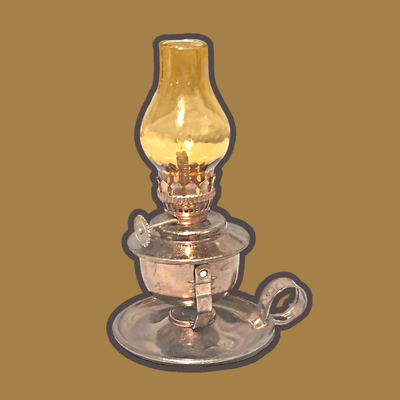 Copper Tone Articulating Finger OIl Lamp