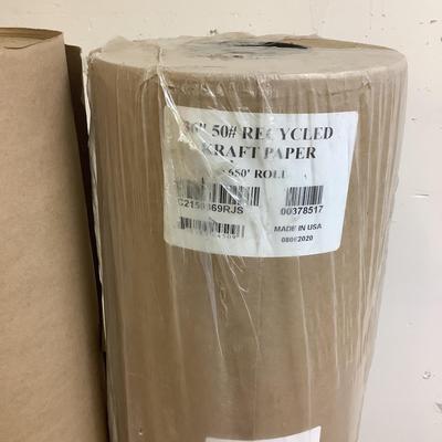 185 Two Rolls 650-ft 36"wide Recycled Kraft Paper