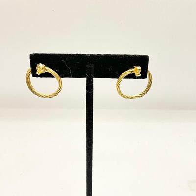 1581 14k Yellow Gold Pierced Twist Earrings