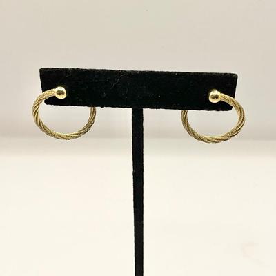 1581 14k Yellow Gold Pierced Twist Earrings