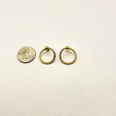 1581 14k Yellow Gold Pierced Twist Earrings
