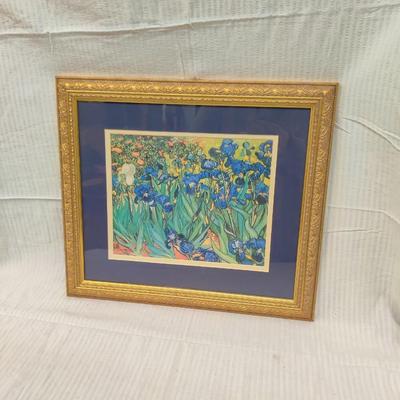 VINCENT VAN GOGH 'LES IRISES' FRAMED ART PRINT