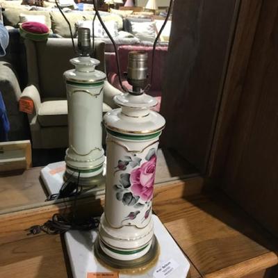painted ceramic base lamp