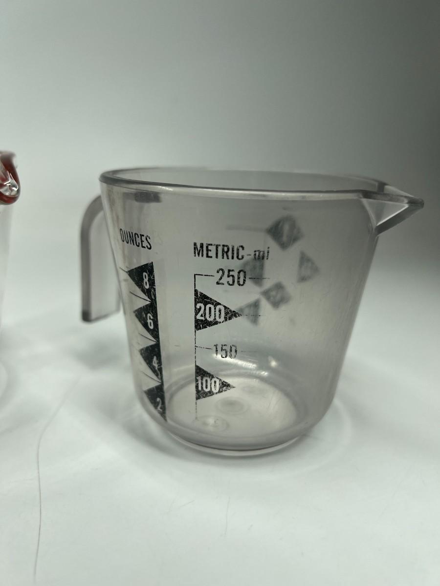 Large Medium Glass Pitchers, Pyrex Measuring Cup, & General