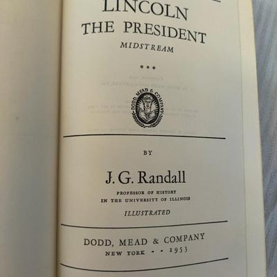 1953 MIDSTREAM - LINCOLN THE PRESIDENT by J.G. RANDALL